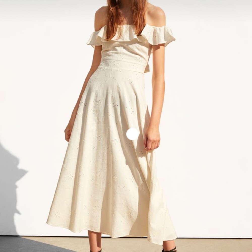 ZARA dress with cutwork embroidery